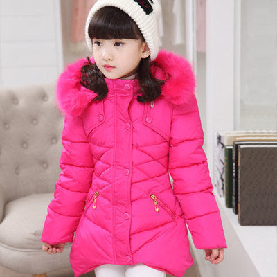 Girls Padded Cotton Clothes Thick Warm Cotton-padded Jacket