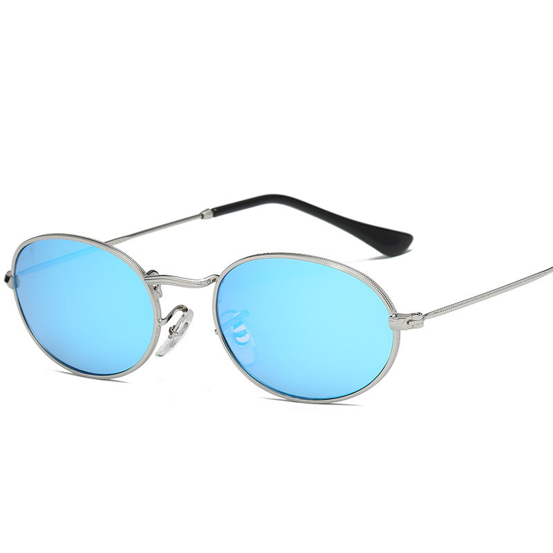 Fashion Women's Oval Sunglasses- Luxury Metal Frame