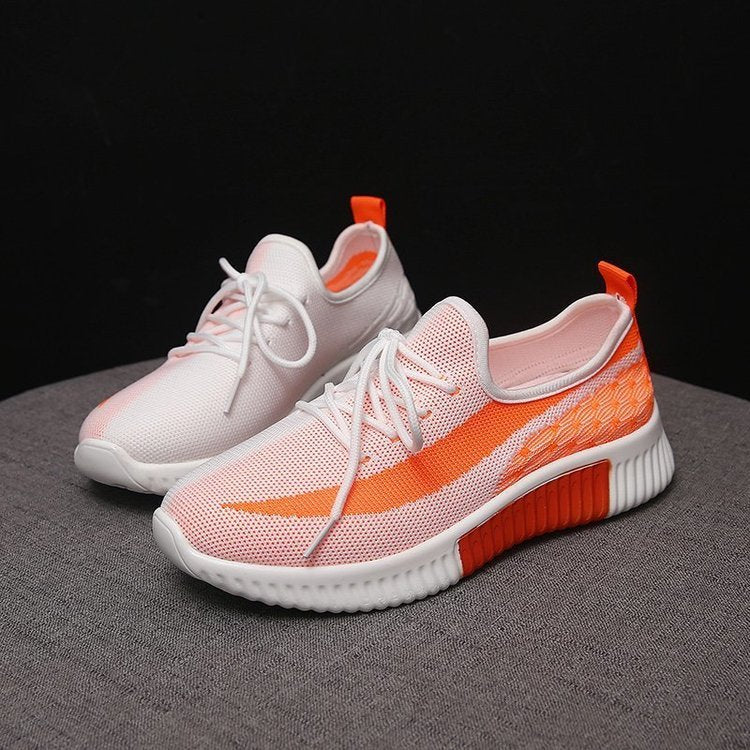 Spring New Women'S Shoes Casual Fashion Coconut Breathable Wild Running Sneakers Flying Shoes Single Shoes Women
