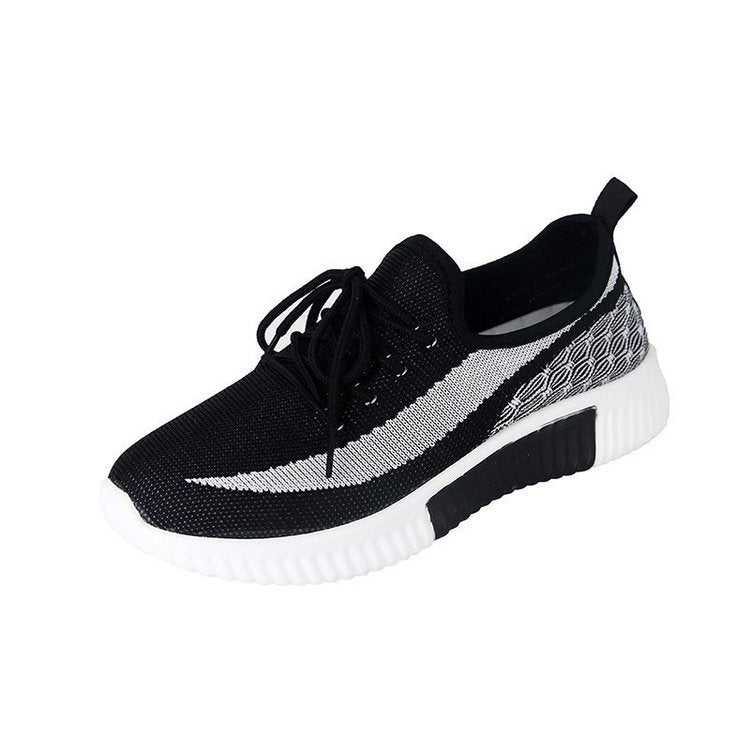 Spring New Women'S Shoes Casual Fashion Coconut Breathable Wild Running Sneakers Flying Shoes Single Shoes Women