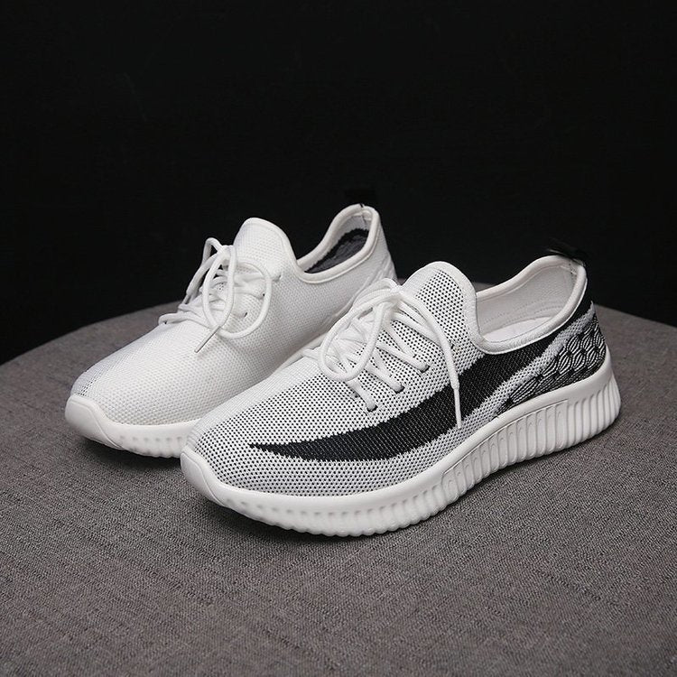 Spring New Women'S Shoes Casual Fashion Coconut Breathable Wild Running Sneakers Flying Shoes Single Shoes Women