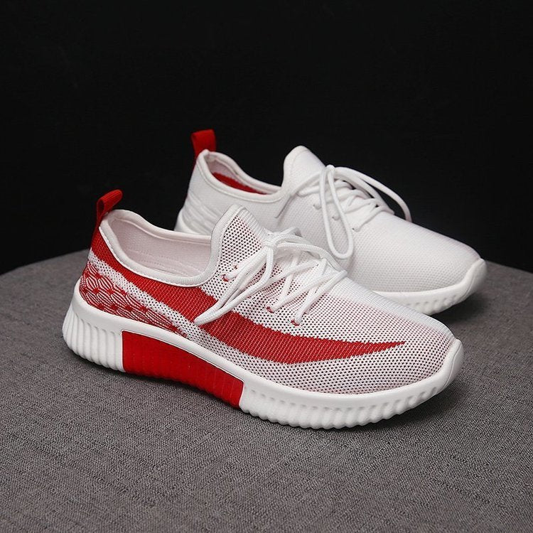 Spring New Women'S Shoes Casual Fashion Coconut Breathable Wild Running Sneakers Flying Shoes Single Shoes Women