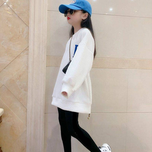 Girls' Suits New Children's Net Red Sweater Autumn Clothes