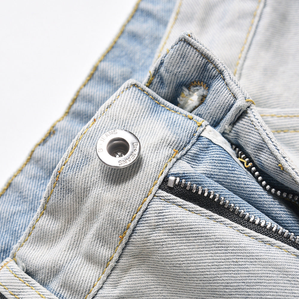 Workwear Denim Straight-leg Trousers Men
