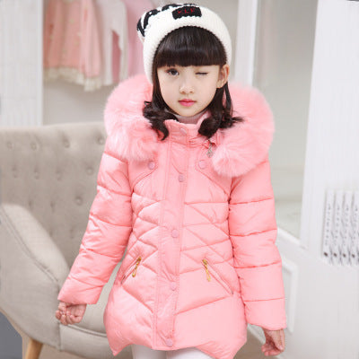 Girls Padded Cotton Clothes Thick Warm Cotton-padded Jacket