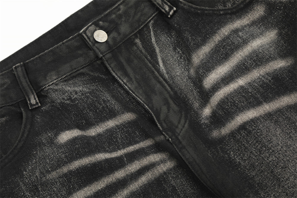 Fashion Stitching Straight Loose Trousers Men