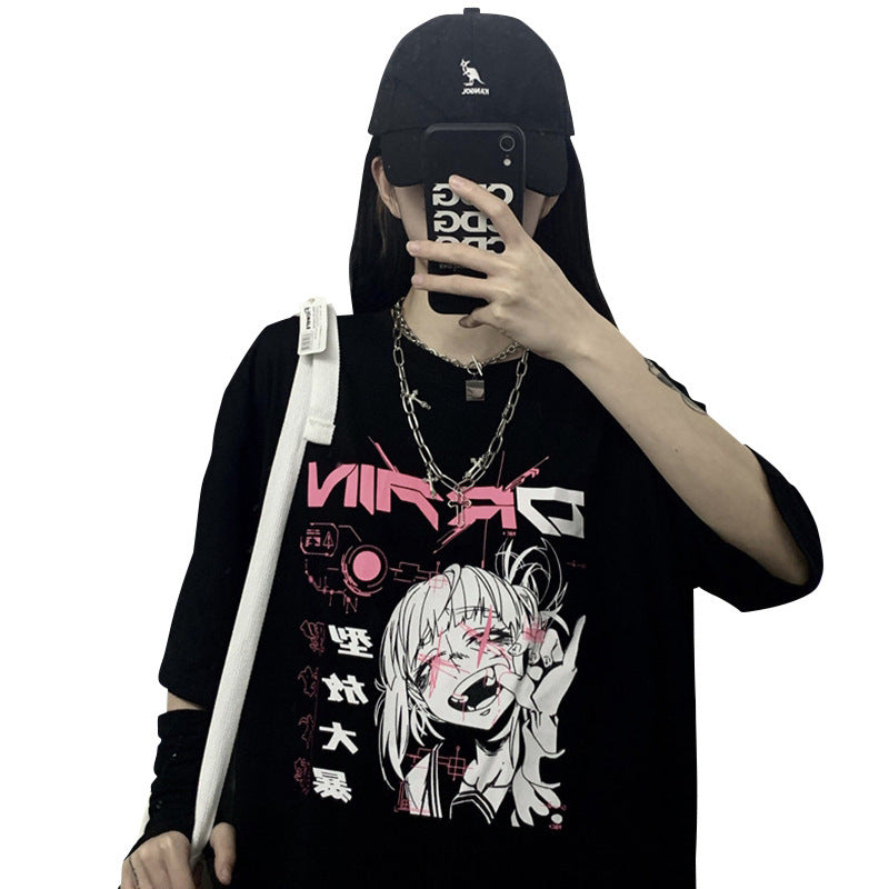 Cool Girls Wear Clothes In Summer Korean Version Of Ins Net Red Wild Loose Top Short Sleeve T-shirt Female Trend
