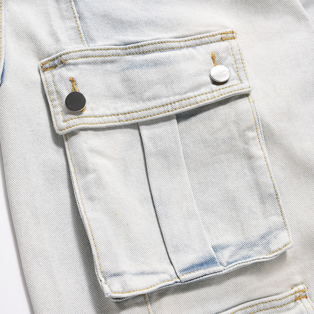 Workwear Denim Straight-leg Trousers Men