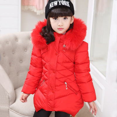 Girls Padded Cotton Clothes Thick Warm Cotton-padded Jacket
