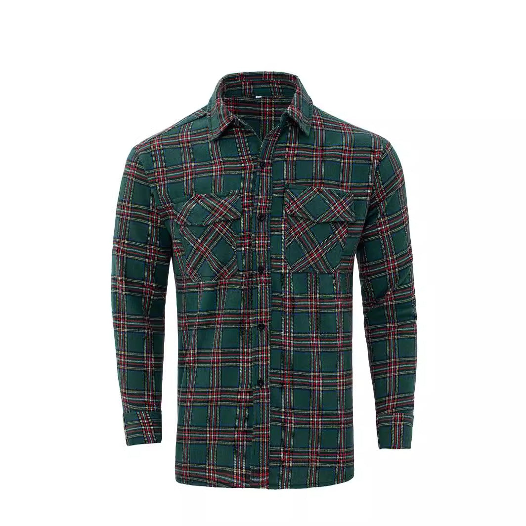 Cool Long Sleeve Lapel Shirt Fashion Plaid