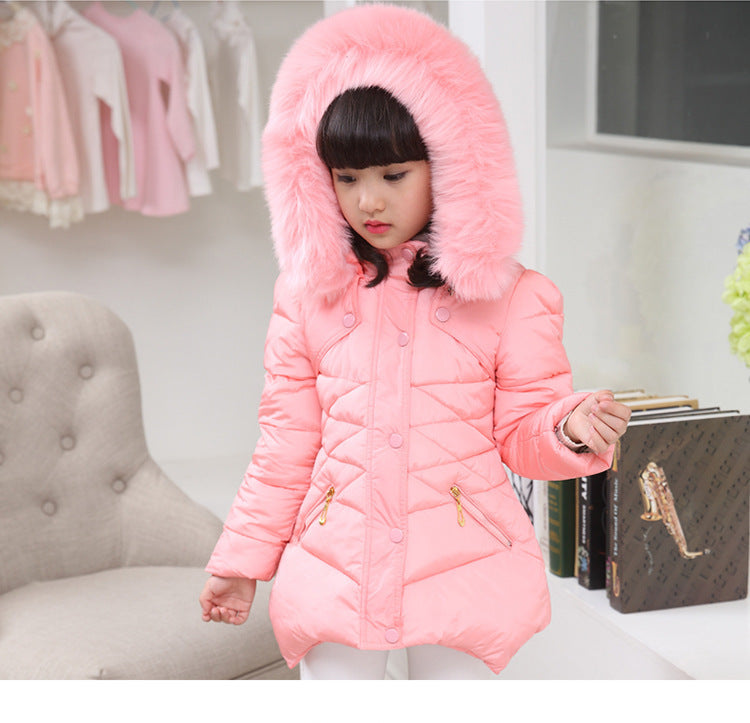 Girls Padded Cotton Clothes Thick Warm Cotton-padded Jacket