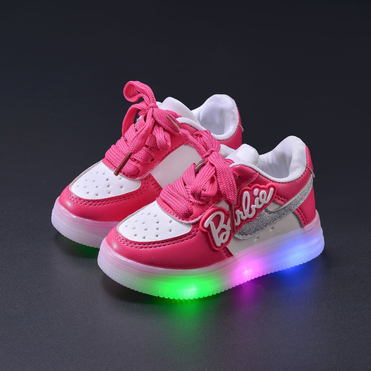 Girls' Soft Soled Casual Letter Illuminated Board Shoes