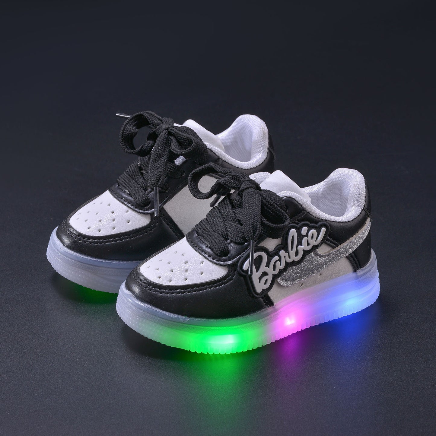 Girls' Soft Soled Casual Letter Illuminated Board Shoes