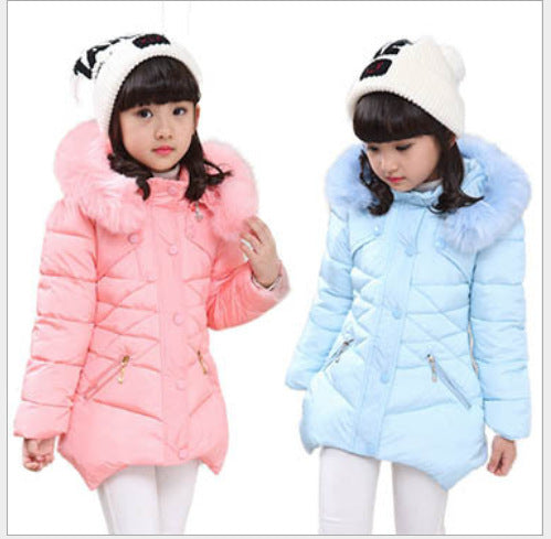 Girls Padded Cotton Clothes Thick Warm Cotton-padded Jacket