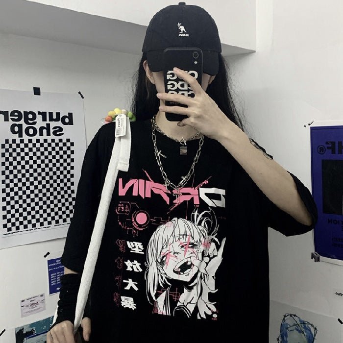 Cool Girls Wear Clothes In Summer Korean Version Of Ins Net Red Wild Loose Top Short Sleeve T-shirt Female Trend