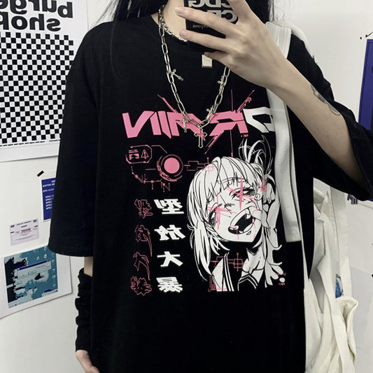 Cool Girls Wear Clothes In Summer Korean Version Of Ins Net Red Wild Loose Top Short Sleeve T-shirt Female Trend