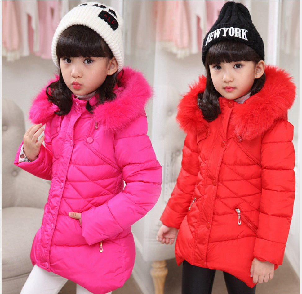 Girls Padded Cotton Clothes Thick Warm Cotton-padded Jacket