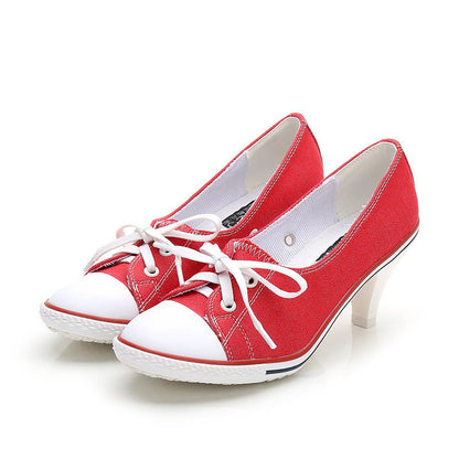 New Korean Style Single Shoes Women Fashion Casual Canvas Shoes Women's Shoes High Heels
