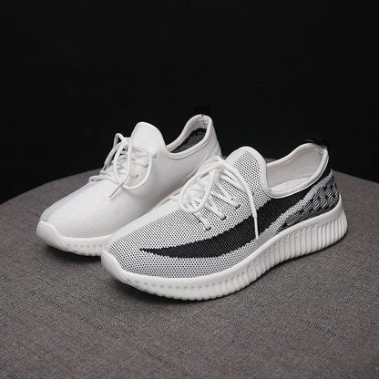 Spring New Women'S Shoes Casual Fashion Coconut Breathable Wild Running Sneakers Flying Shoes Single Shoes Women