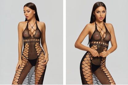 Women's Mesh Bodysuit - Sheer Hosiery Garment
