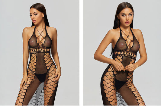 Women's Mesh Bodysuit - Sheer Hosiery Garment
