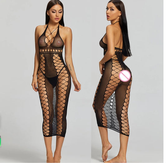 Women's Mesh Bodysuit - Sheer Hosiery Garment