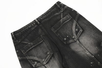 Fashion Stitching Straight Loose Trousers Men