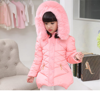 Girls Padded Cotton Clothes Thick Warm Cotton-padded Jacket