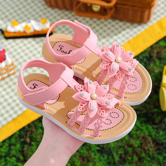 Girls' New Style Sandals And Slippers Princess Fashion Soft Bottom