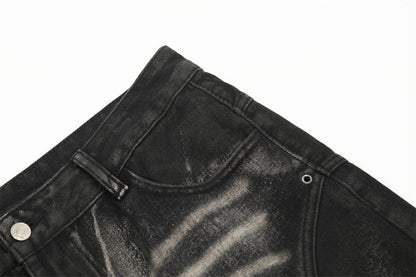 Fashion Stitching Straight Loose Trousers Men